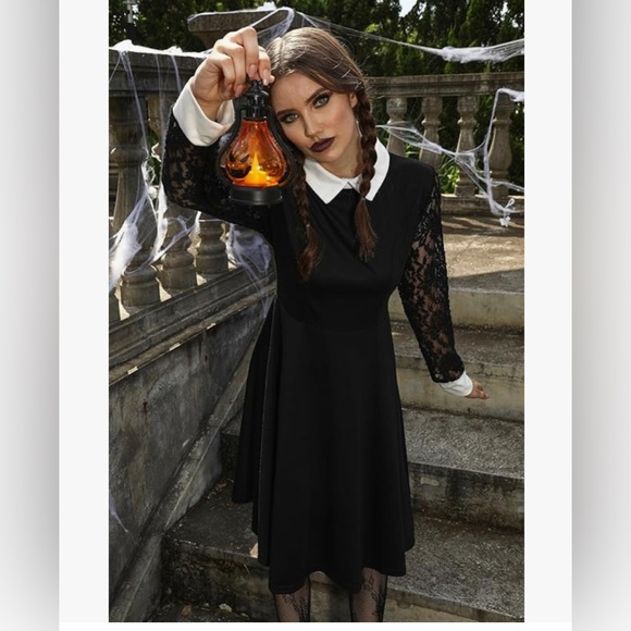 NEW! Cosplay Costume Women's Peter Pan Collar Flare Skater Dress - Picture 2 of 3